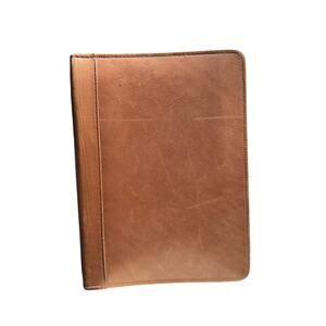 Rolodex Organizer Planner Distressed Cognac Leather Zip 3 Ring Pockets RO610